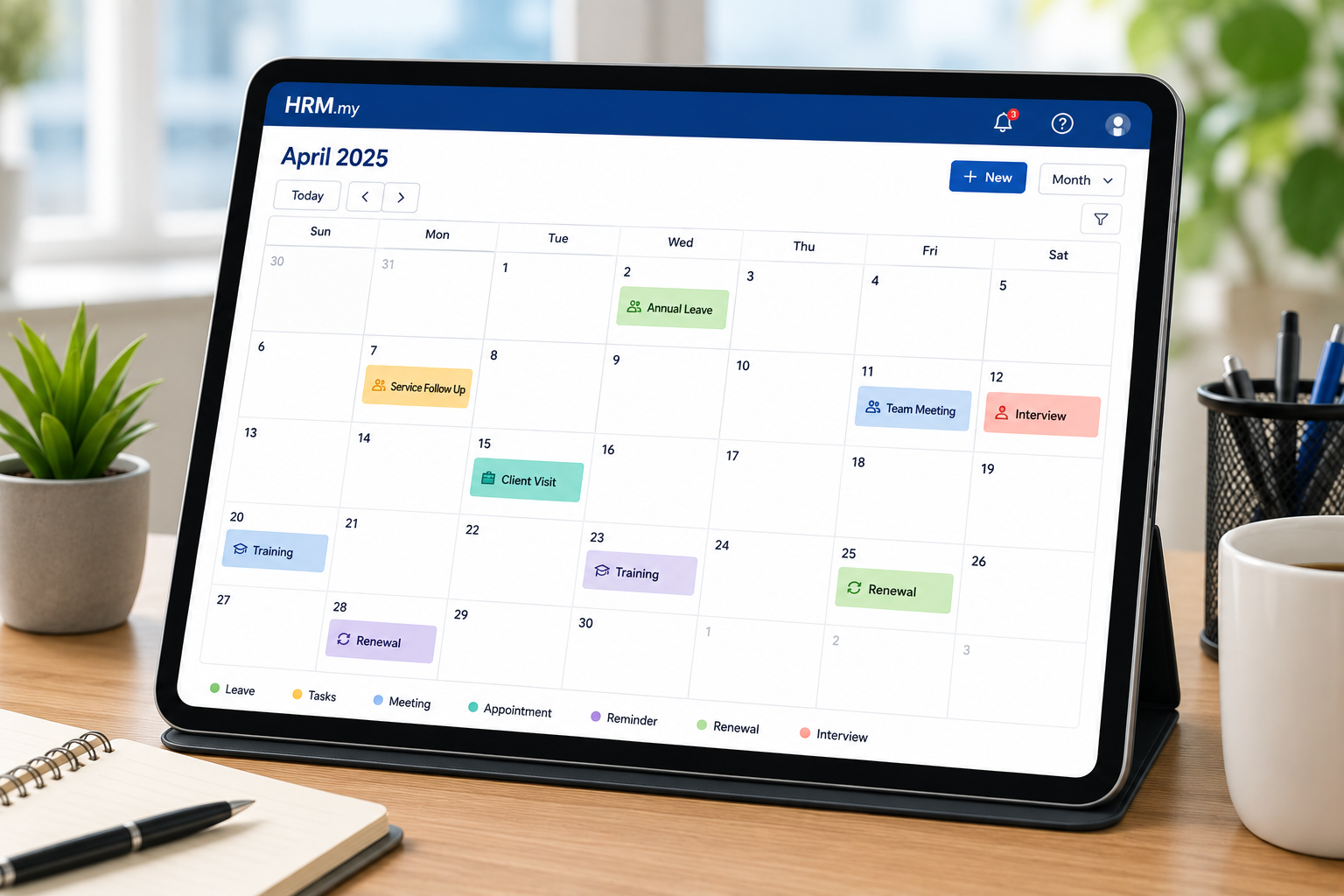 Activity Calendar HRM.my