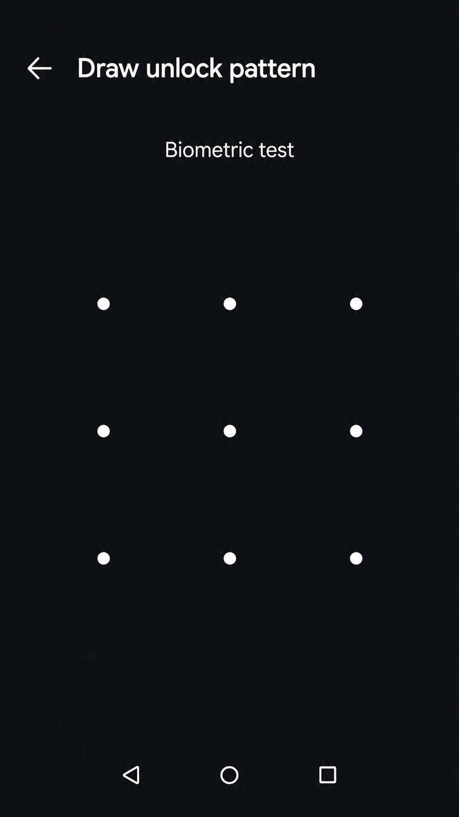 Android biometric fallback unlock pattern screen